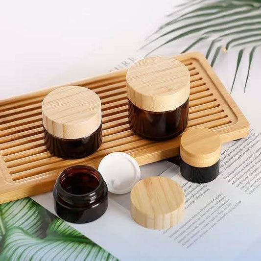30GM & 50GM ROUND GLASS JAR WITH WOODEN CAP CHINA