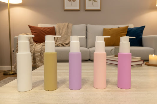 100ML ROUND FLAT HDP BOTTLE WITH PUMP CHINA