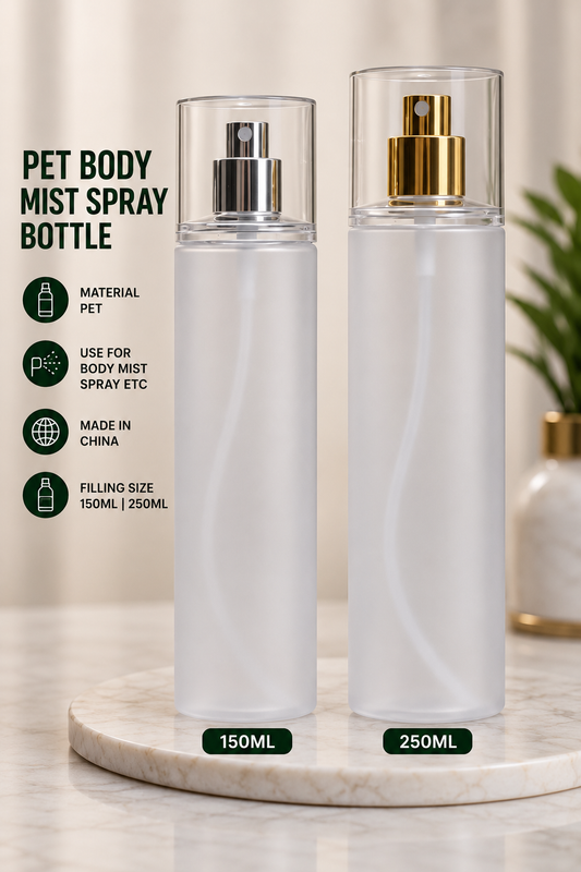 150ML & 250ML PET BODY MIST EMPTY BOTTLE SBS