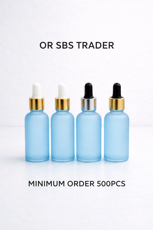 30ML BLUE FROSTED GLASS BOTTLE WITH DROPPER CHINA