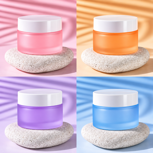 50Gm Coloured Frosted Glass Jar China