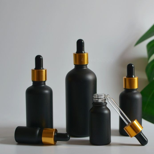 10ML 15ML 30ML 50ML 100ML BLACK MATTE GLASS DROPPER BOTTLE CHINA