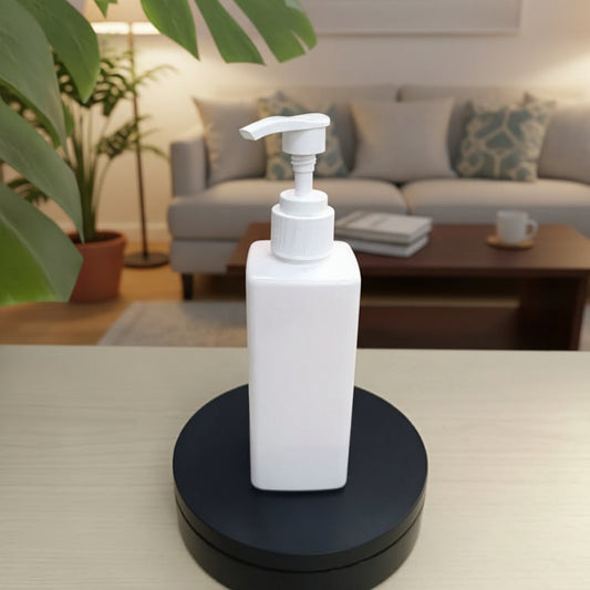 100ML TO 300ML SQUARE PET BOTTLE WITH LOTION & SHAMPOO PUMP CHINA