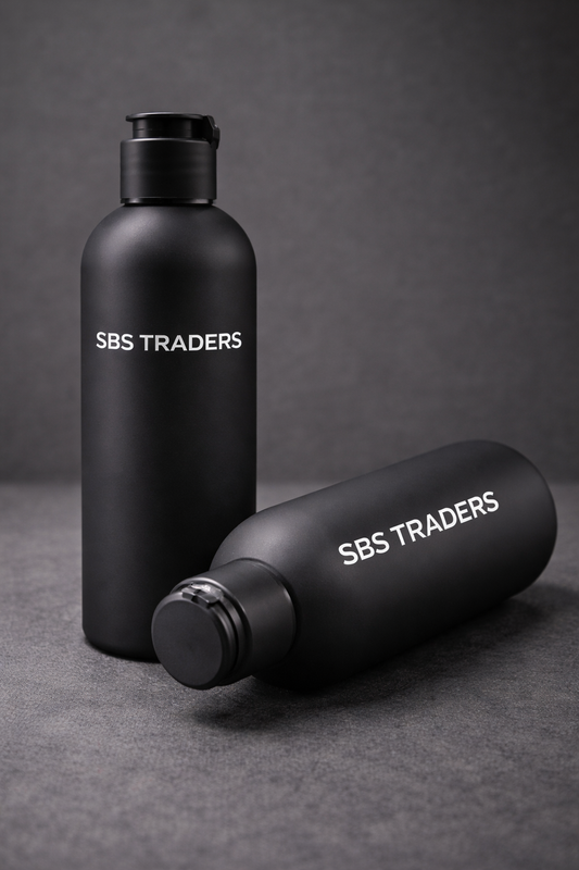 200ML PET BLACK MATTE FROST BOTTLE WITH FILP TOP CAP